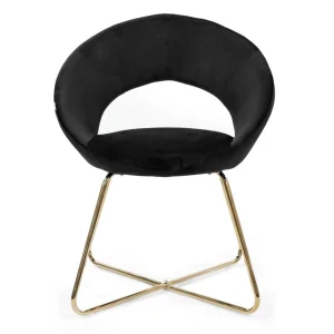 Fotel Jared Welurowe Czarne 73X47X84 Cm