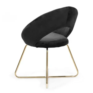 Fotel Jared Welurowe Czarne 73X47X84 Cm