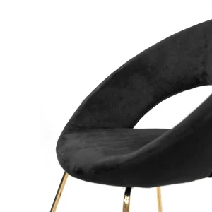 Fotel Jared Welurowe Czarne 73X47X84 Cm