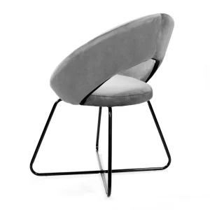 Fotel Jared Welurowe Szare Z Czarnymi Nogami 73X47X84 Cm