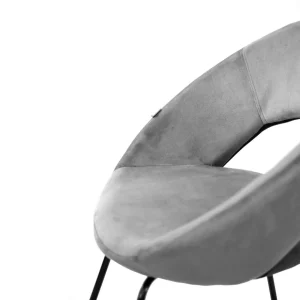 Fotel Jared Welurowe Szare Z Czarnymi Nogami 73X47X84 Cm