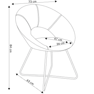 Fotel Jared Welurowy 73X47X84 Cm