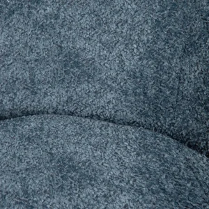 Fotel Lunaire Obrotowy W Tkaninie Teddy Boucle Granatowy 86X76X87 Cm