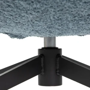 Fotel Lunaire Obrotowy W Tkaninie Teddy Boucle Granatowy 86X76X87 Cm