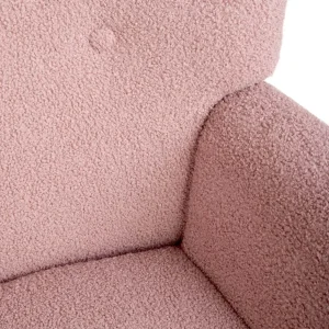 Fotel Moss Teddy Boucle Bujany Rozowy W Tkaninie Teddy Boucle 72X73X92 Cm