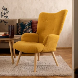 Fotel Moss Teddy Boucle W Tkaninie Teddy