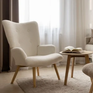 Fotel Moss Teddy Boucle W Tkaninie Teddy