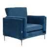 Fotel Sametti W Tkaninie Granatowy 96X81X65 Cm