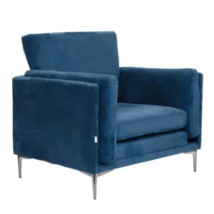 Fotel Sametti W Tkaninie Granatowy 96X81X65 Cm