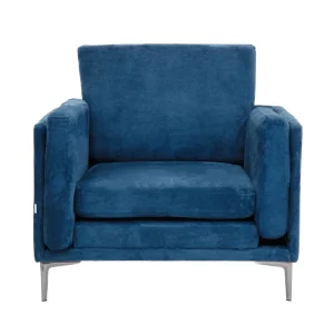 Fotel Sametti W Tkaninie Granatowy 96X81X65 Cm