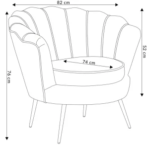 Fotel Shelly Welurowy 82X74X76 Cm