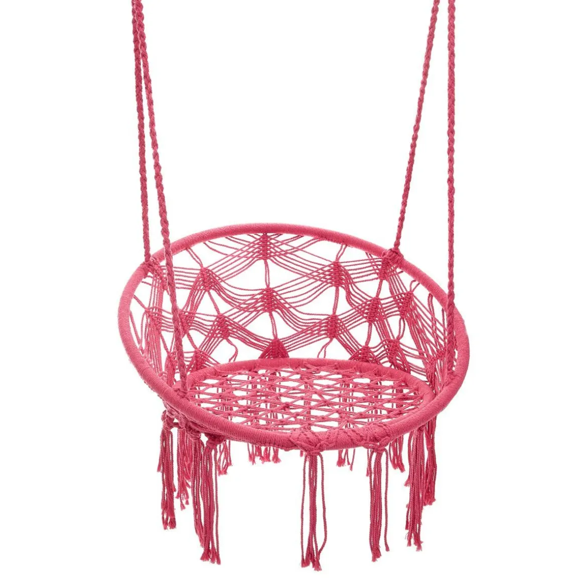 hustawka_circle_doira_mak_1.webp Hustawka Circle Doira Makrama Fuksjowa 82X60X115-138 Cm