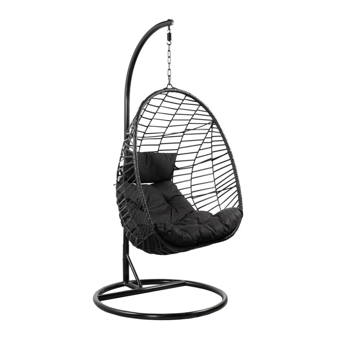 hustawka_solei_czarna_z_c_1.webp Hustawka Solei Czarna Z Czarna Poduszka 95X95X195 Cm