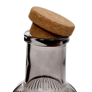 Karafka Natia Ryflowana Z Korkiem Szara 1 L