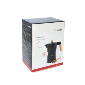 Kawiarka Mia Mokka Czarna Z Drewnianym Uchwytem 6 Cup