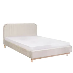 Łóżko Karalius Welurowe Bezowe 160X200 Cm