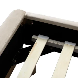 Łóżko Karalius Welurowe Bezowe 140X200 Cm