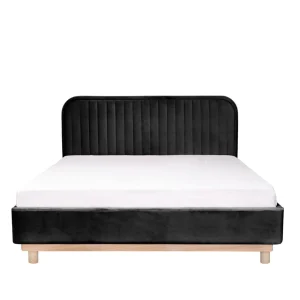Łóżko Karalius Welurowe Czarne 160X200 Cm