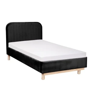 Łóżko Karalius Welurowe Czarne 90X200 Cm
