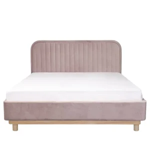 Łóżko Karalius Welurowe Rozowe 140X200 Cm