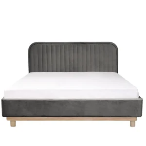 Łóżko Karalius Welurowe Szare 160X200 Cm