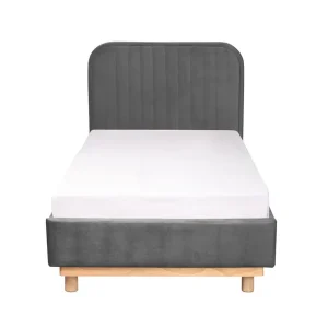 Łóżko Karalius Welurowe Szare 90X200 Cm