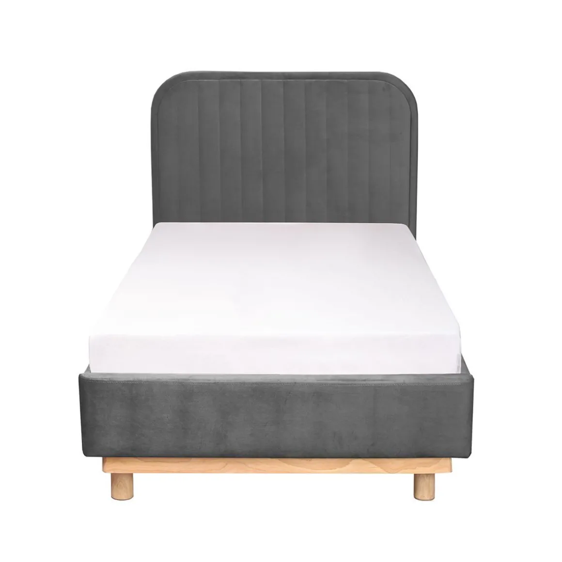 ko_karalius_welurowe_szar_1.webp Łóżko Karalius Welurowe Szare 90X200 Cm