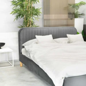 Łóżko Karalius Welurowe Szare 160X200 Cm