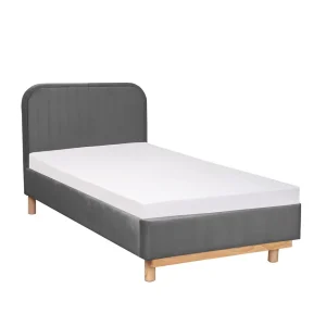 Łóżko Karalius Welurowe Szare 90X200 Cm