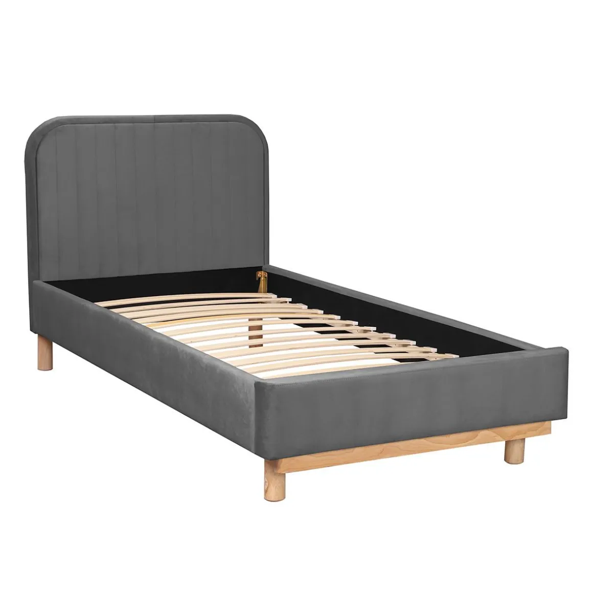 ko_karalius_welurowe_szar_3.webp Łóżko Karalius Welurowe Szare 90X200 Cm