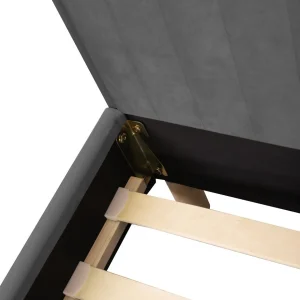 Łóżko Karalius Welurowe Szare 90X200 Cm