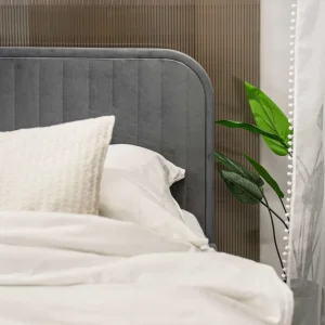 Łóżko Karalius Welurowe Szare 140X200 Cm