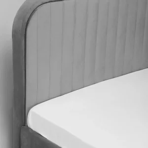 Łóżko Karalius Welurowe Szare 140X200 Cm