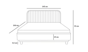 Łóżko Karalius Welurowe Szare 140X200 Cm