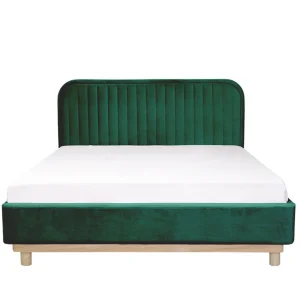 Łóżko Karalius Welurowe Zielone 140X200 Cm