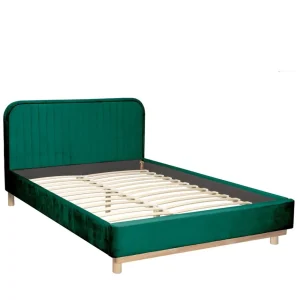 Łóżko Karalius Welurowe Zielone 140X200 Cm