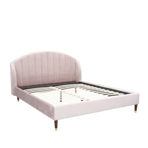 Łóżko Reine Welurowe Rozowe 160X200 Cm