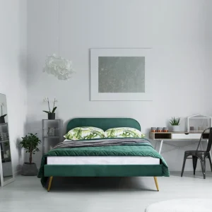 Łóżko Venlo Welurowe Zielone 160X200 Cm