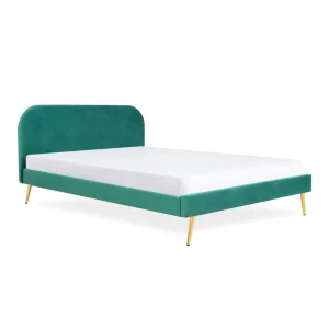 Łóżko Venlo Welurowe Zielone 160X200 Cm