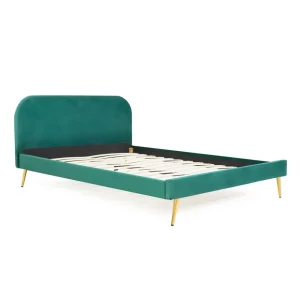 Łóżko Venlo Welurowe Zielone 160X200 Cm