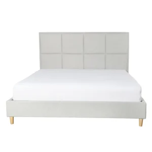 Łóżko Ze Stelazem Aster W Tkaninie Jasnoszare 160X200 Cm