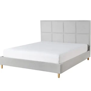 Łóżko Ze Stelazem Aster W Tkaninie Jasnoszare 160X200 Cm