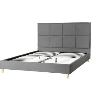 Łóżko Ze Stelazem Aster W Tkaninie Ciemnoszare 140X200 Cm