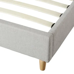 Łóżko Ze Stelazem Aster W Tkaninie Jasnoszare 160X200 Cm