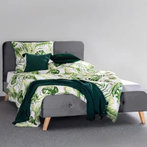 Łóżko Ze Stelazem Mikkel Welurowe Szare 160X200 Cm