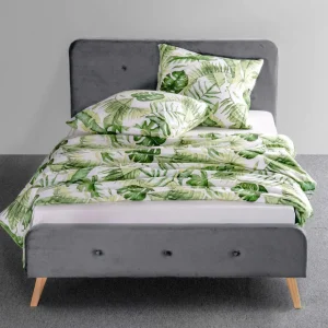 Łóżko Ze Stelazem Mikkel Welurowe Szare 160X200 Cm