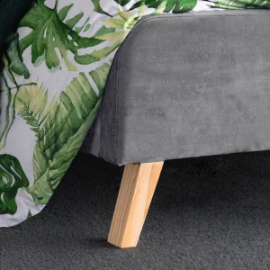 Łóżko Ze Stelazem Mikkel Welurowe Szare 160X200 Cm