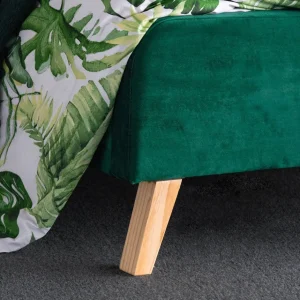 Łóżko Ze Stelazem Mikkel Welurowe Zielone 160X200 Cm