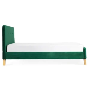 Łóżko Ze Stelazem Mikkel Welurowe Zielone 160X200 Cm