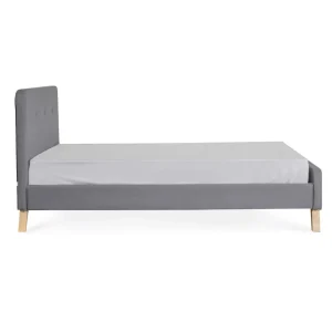 Łóżko Ze Stelazem Mikkel Welurowe Szare 160X200 Cm